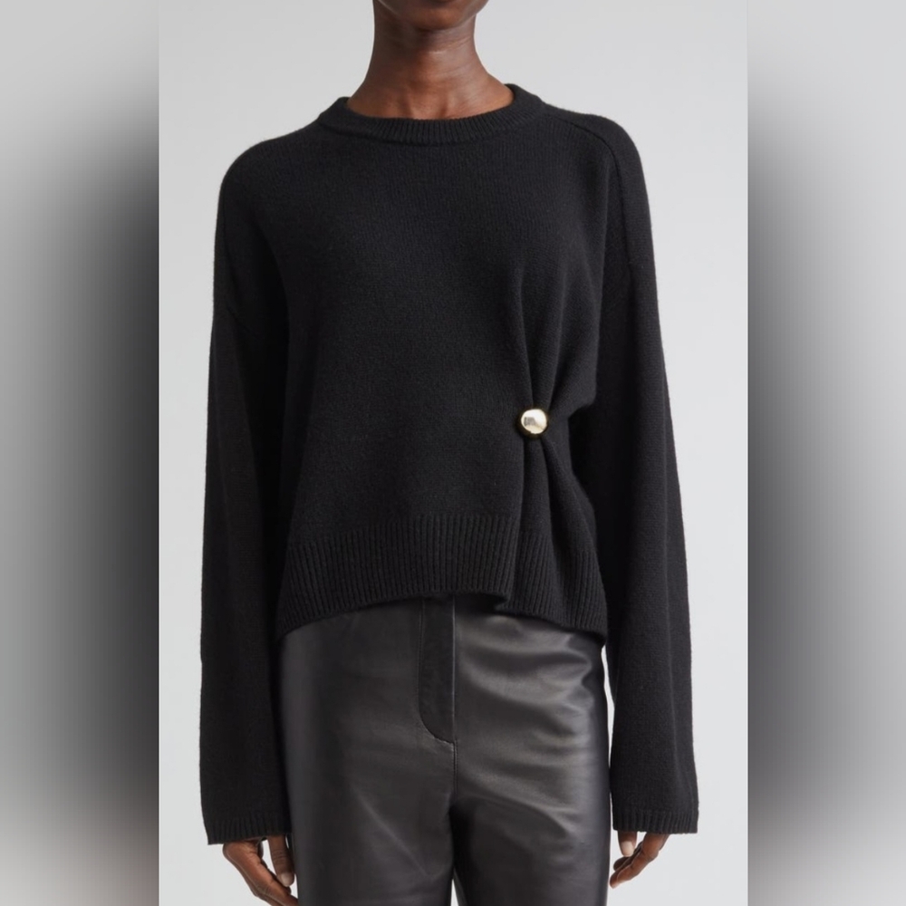 LOULOU DE SAISON Bill Draped Cashmere Sweater XS Cashmere